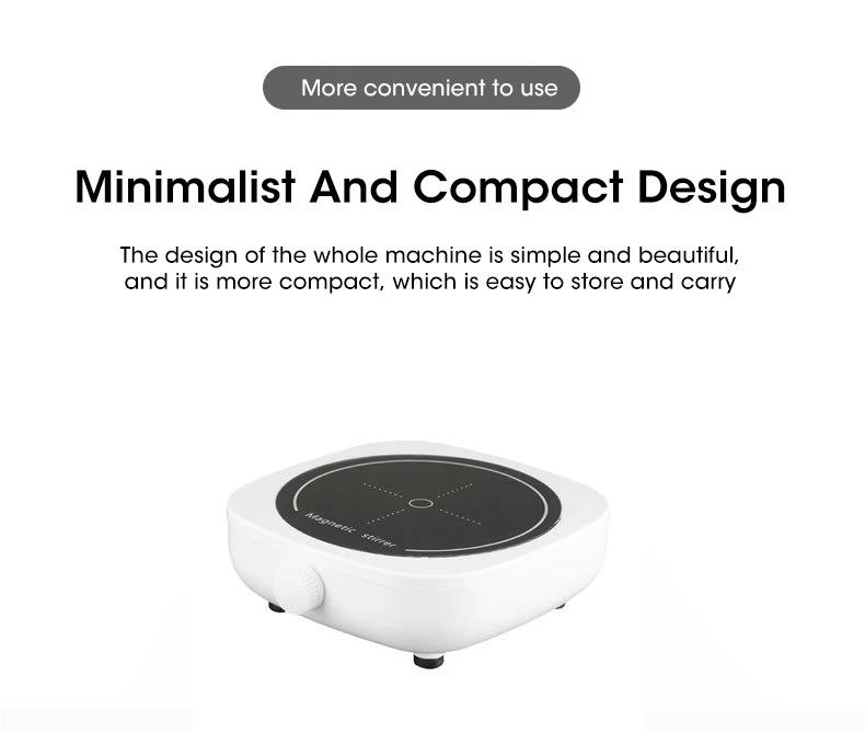 Mini Magnetic Stirrer Lab Mixer Portable Stir Plate with Stir Bar 2L 4000RPM USB Connection for Laboratory Use