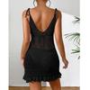 Women's Short Knitted Suspender Hollow Dress Knitted Beach Dress