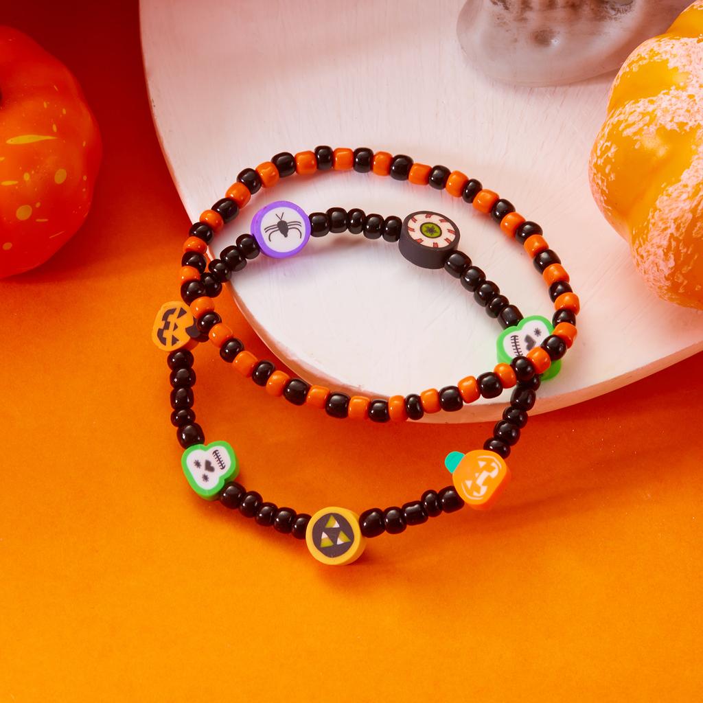 Halloween Cute Ghost Pumpkin Bat Charm Bracelet for Women Men Gold Color Metal Chain Enamel Bracelet Funny Festival Jewelry Gift
