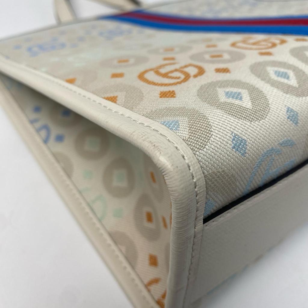 Used GUCCITote Bag White GG Canvas Women