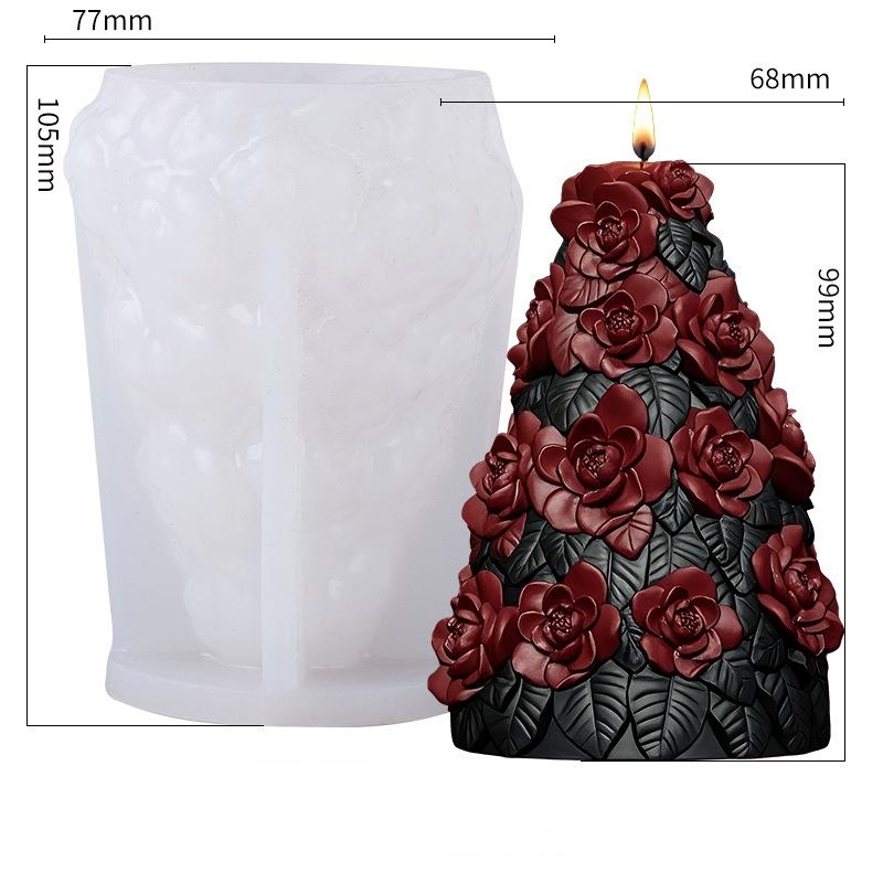 3D Christmas Tree Candle Silicone Mold DIY Christmas Party Decoration Aromatherapy Plaster Making Moulds Home Ornament Gifts