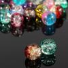 100Pcs/Set 8mm Mixed Color Cracked Round Glass Loose Beads Crafts DIY Jewelry Accessories