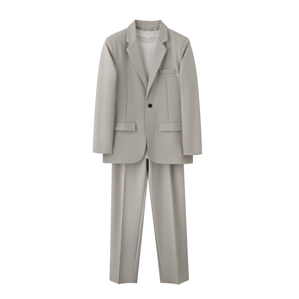 Korean Trendy Black Suit Set for Men: Stylish, Handsome, Slightly Mature Formal Wear