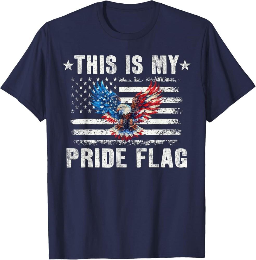 

This Is My Pride Flag American Flag Bald Eagle 4th Of July Unisex T-Shirt XL