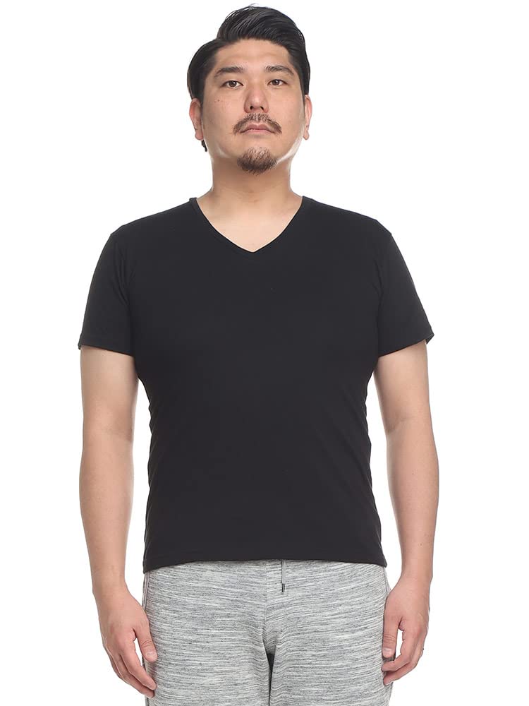 

SAKAZEN Большой размер Hiyatech Dry Черный 5L [SAKAZEN] Мужская футболка с V-образным вырезом и коротким рукавом, прохладная на ощупь / чёрный