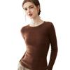 Elegant Women's Round Neck 100% Cashmere Slim Fit Sweater Dress