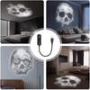 Skull Projection Lamp USB Halloween Night Light Dark Ceiling Wall AtmosphereLight 360Degree Rotating Switchable Pattern Design