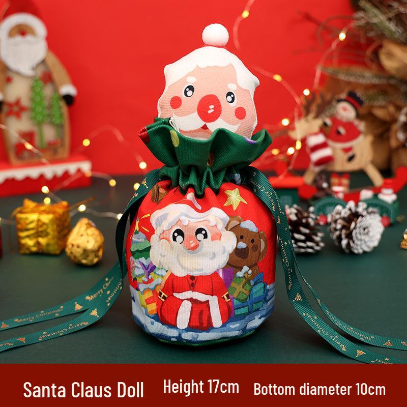 Internationale Weihnachts-Jutesack-Geschenktüten-Ornamente: Zeichentrick-Apfel- und Süßigkeitstüten für den Kindergarten