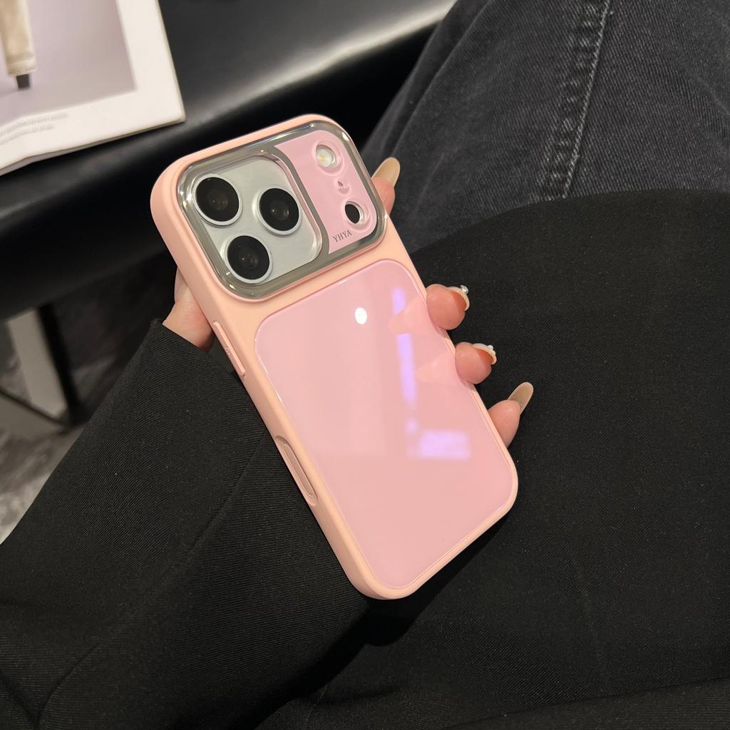 Tempered Glass Bright Candy Bumper Phone Case For iPhone 17 16 15 14 13 12 Pro Max Instant Change To 17 Glossy Hard Back Cover