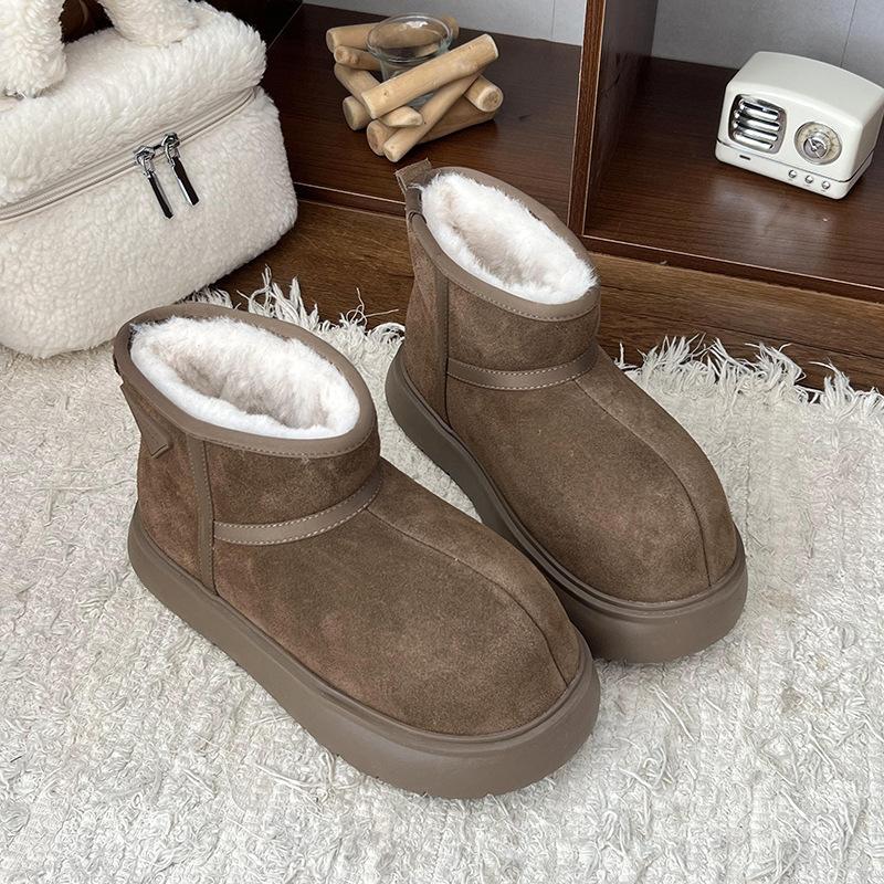 [Fanfna] Autumn and winter popular snow boots women's Korean cute super mary short boots velvet warm cotton boots
