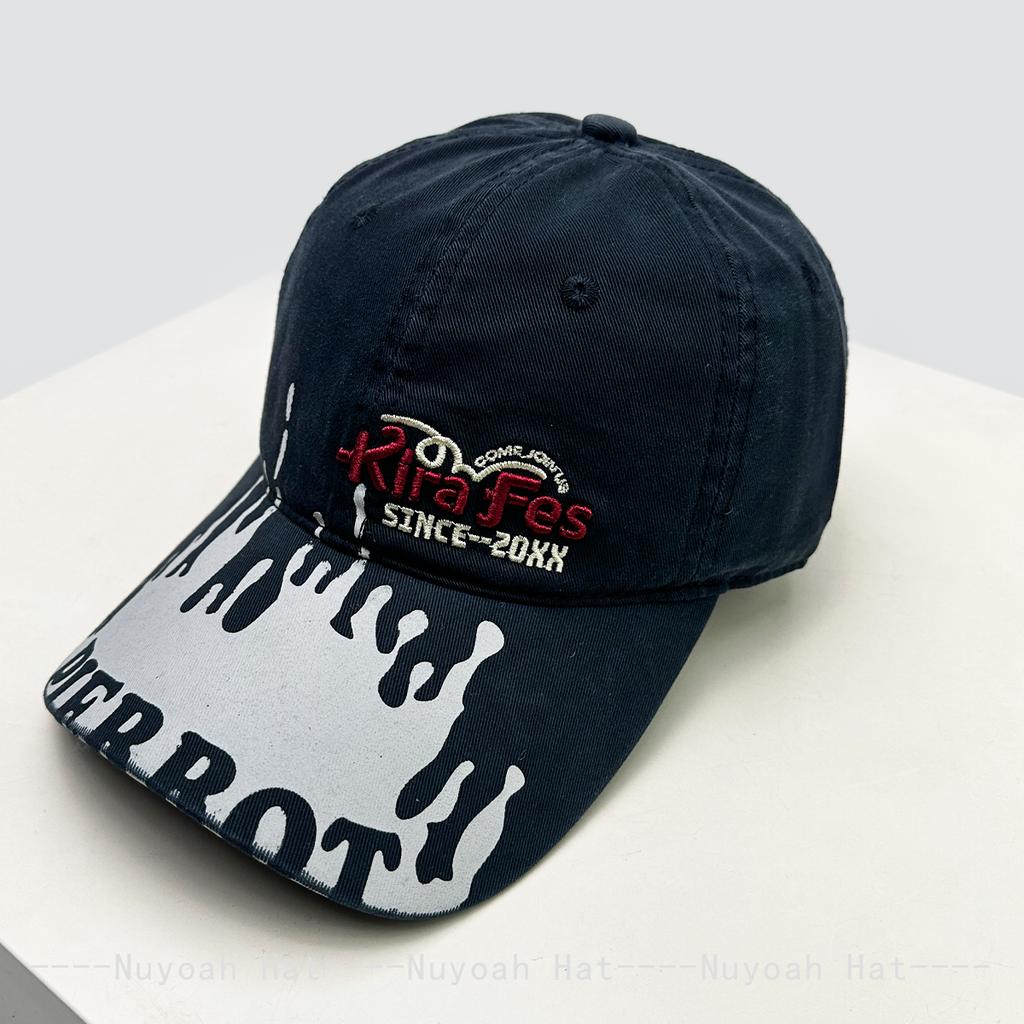 And Women Design Style Letter Prints Embroidery Ripple Baseball Caps Sun Protection Personalized All-Match Street Style Peaked Hats Fashion Niche