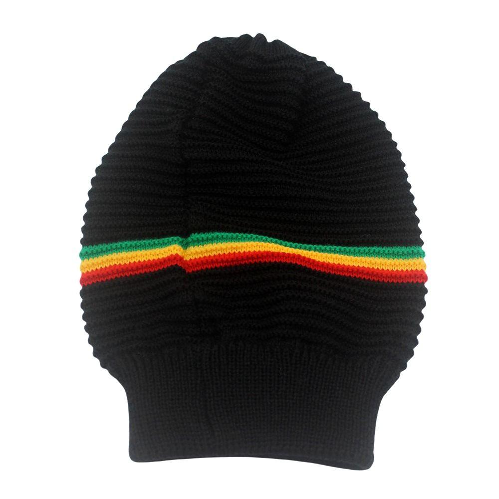 Striped Color Jamaica Knitted Hat Beanies Pullover Skull Caps Weaving Reggae Hat Winter Autumn