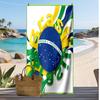 Brasilien Fußball Druck Strandtuch Schnelltrocknend Super Saugfähig Weiches Badetuch zum Schwimmen Strand Reisen Fan Souvenir Geschenk