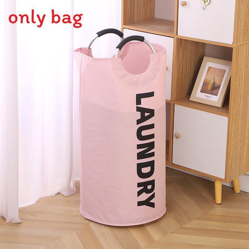 Portable Collapsible Round Laundry Basket Oxford Cloth Waterproof Storage Bag For Home Use