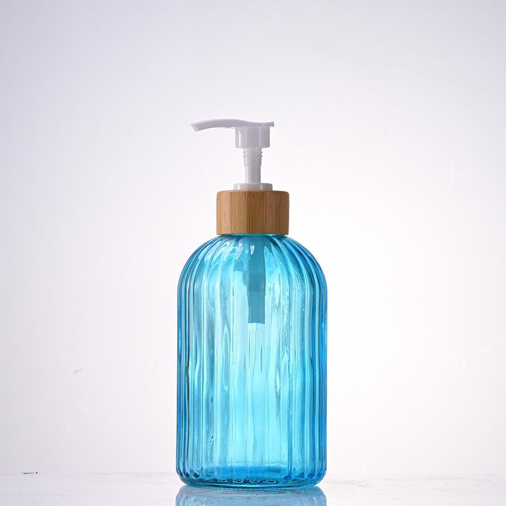 Vertikaler Streifen Nichtrutschender Glas Seifen- & Lotion-Spender für Zuhause oder Hotel