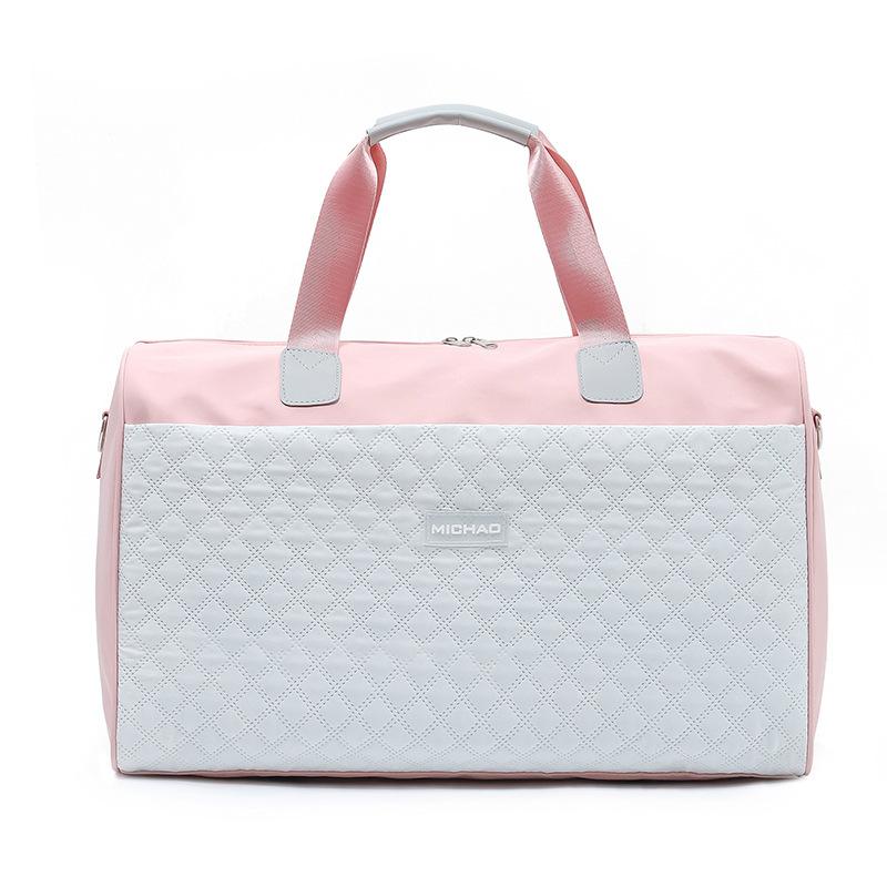 Modische und frische Hand-Reisetasche mit großem Fassungsvermögen und Kontrastfarbe, Nass-Trocken-Trennung, Sport-Fitness-Yoga-Tasche, kann an einem Trolley befestigt werden