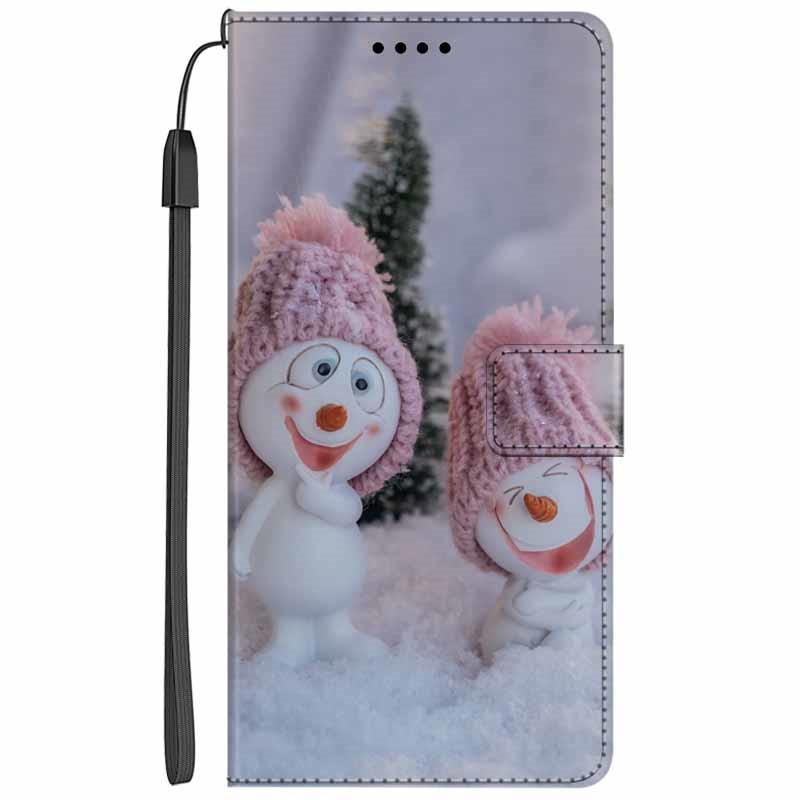 Christmas Flip Case For Motorola Moto G15 / G05 / E15 / G15 Power 4G Wallet Leather Cover With Lanyard Cartoon Wallet Phone Case