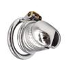 FRRK Open-Top Glans-Style Wearable Metal Chastity Lock Device with Steel Penis Rings BDSM Adult 18+ Fetish Products for Gay Men