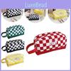 Stylish Checkerboard Pencil Case Large Capacity Canvas Stationery Bag