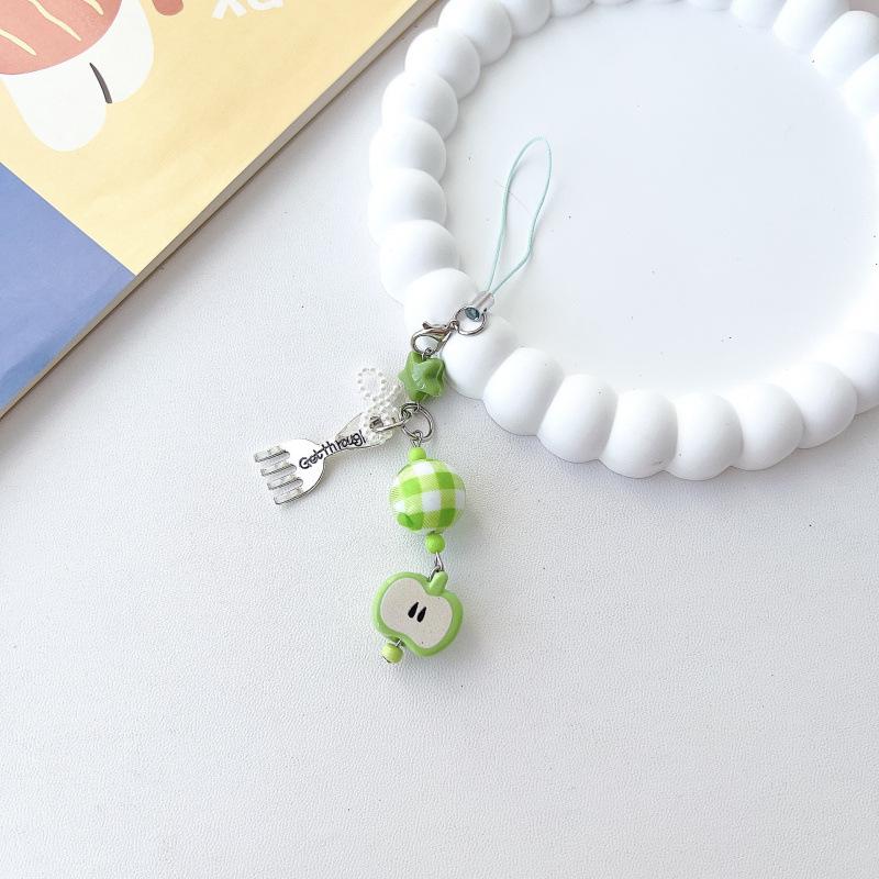 Japanese Korean Cute Apple Lanyard Pendant for USB Drives, AirPods, Earphones, and Bags
