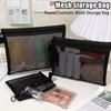 Black Mesh Makeup Bags for Women Girls Simple Cosmetic Bag Organizer Travel Portable Wash Lipstick Toiletry Sanitary Storage Bag