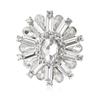 Vintage Crystal Flower Brooch for Women Unisex Rhinestone Pins Casual Party Accessories Gifts