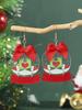 Christmas Heart Gesture Acrylic Bow Earrings with Glittering Crystal Ball