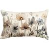 AVOIN Colorlife Poppy Flowers Chinoiserie Fall Throw Pillow Cover, 12 X 20 Inch Seasonal Leaves Cushion Case Decoration for Sofa Couch Farmhouse