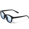 Black X Light Blue Fashion Wellington Full Black Small Large Full Rim Cellulose [Bliss Leather] Sunglasses, Glasses, Style, Rim, Men's & Women's,