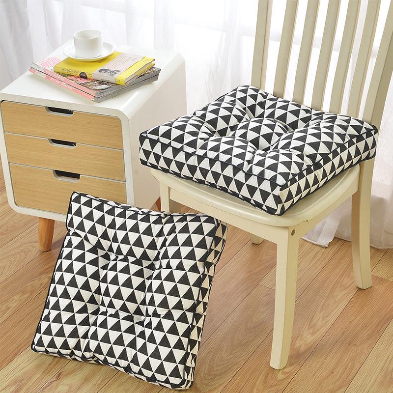 Подушка из льна и хлопка 40X40 см утолщенная подушка для спинки стула подушка для домашнего офиса компьютерного кресла подушка для пола подушка для сиденья 40X40cm чёрный 8920₽