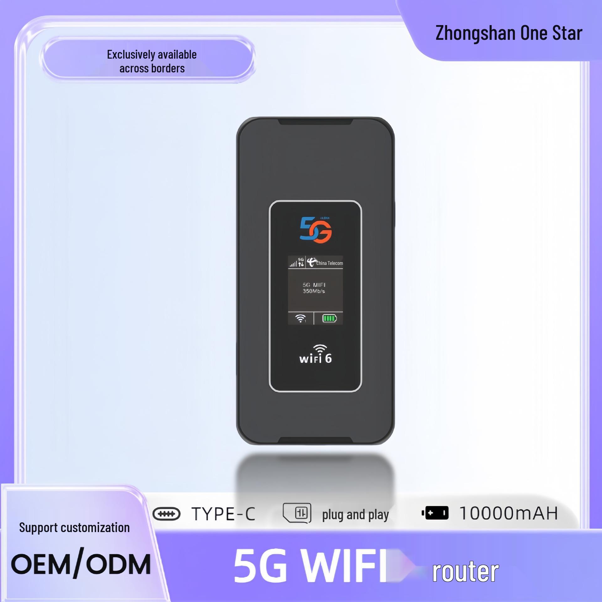 

5G Dual-Band Portable WiFi Router with 8000mAh Battery and SIM Card Support 1