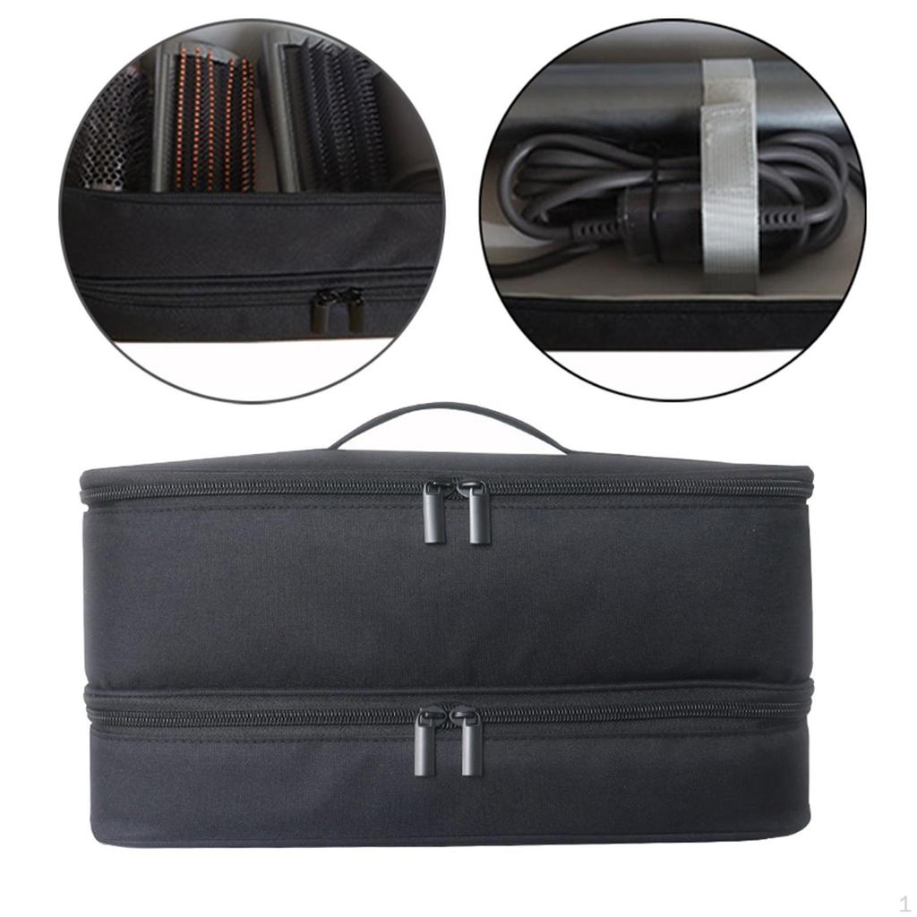 Hårfönsväska Dubbellager Bärbar Förvaringsväska för Resa Badrum Munstycke