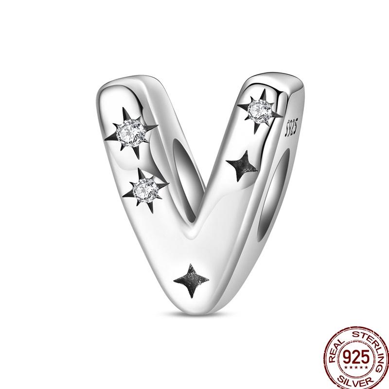 Copper 26 Letter A-Z Alphabet Charm Beads Fit Original Bangle Bracelet Necklace Pendant Jewelry Accessories Making