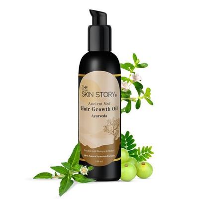 The Skin Story Ayurvedisches Haarwuchsöl | Antikes Ved für Kontrolle von Haarausfall, Gesundes Wachstum & Reparatur von Schäden mit Amla, Brahmi (100ml)