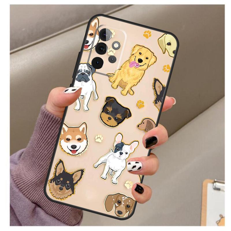 French Bulldog Beagle Dogs Pattern Case For Samsung Galaxy A51 A71 A12 A22 A32 A42 A52 A72 A50 A70 A21S A52S A03S Phone Cover