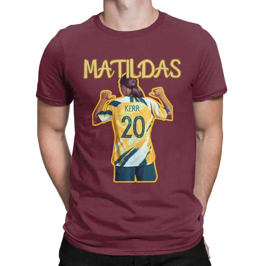 Funny Sam Kerr Australia Soccer T-Shirts for Men Crewneck 100% Cotton T Shirts Matildas Short Sleeve Tees Plus Size Clothing