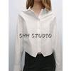 Spring New Women's Clothing French-Style High-Intelligence-Sensitive and Diligent Style Short Inner Wear Long Sleeve White Shirt 5155855