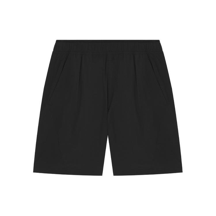 

New Balance с буквенно-цифровым принтом, спортивные повседневные тканые шорты для бега, мужские брюки, черные AMS22370-BK