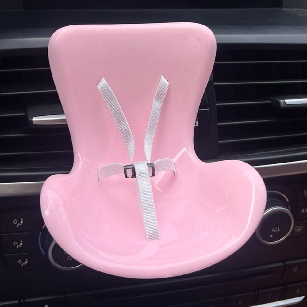 Cute Doll Car Seat with Belt Plush Doll Seat Car Decor Multi-Function Doll Vent Car Seat Doll Accessory for Collectors
