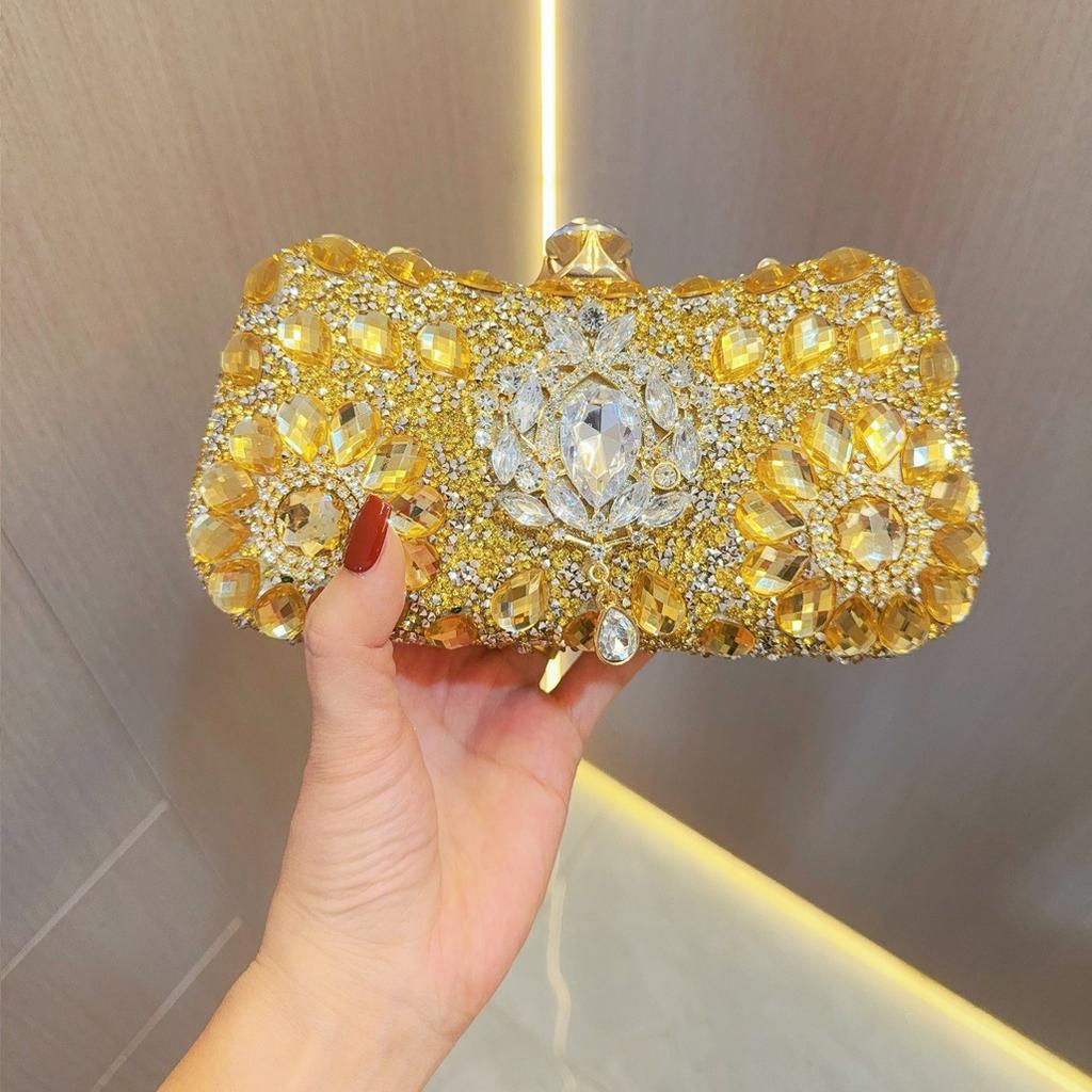 New Rhinestone Hand Bag, Diamond-encrusted Small Bag, Female Banquet Socialite Hand Bag, Party Party Dinner Bag
