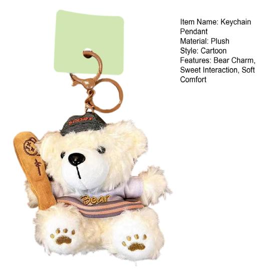 Keychain Pendant Cartoon Appearance Biscuit Bear Charm Key Chain Soft Touch Backpack Hanging Decoration