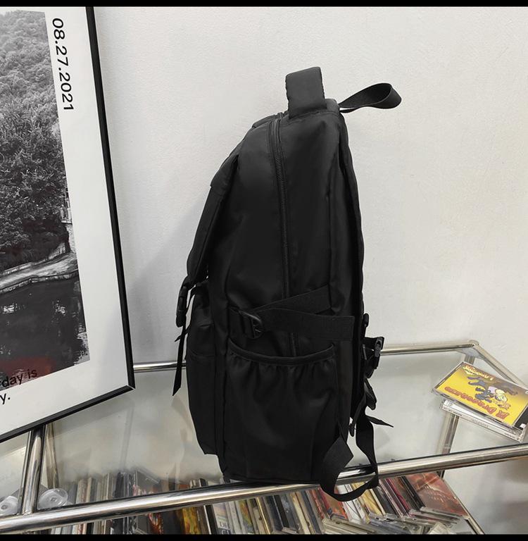 2022 Black School Backpack with Multiple Pockets & Large Capacity for Junior High Students