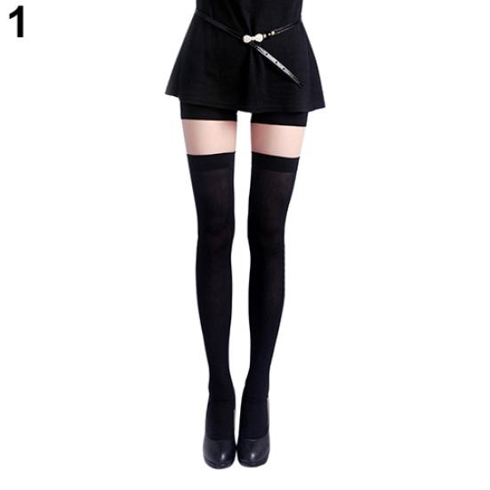 Women's Pure Color Sexy Thigh High Opaque Sexy Stockings Over The Knee Socks