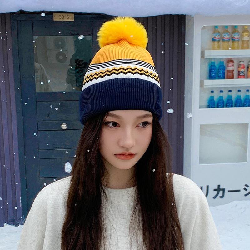Neue Herbst/Winter Damen Strickwollmütze Mit Großem Kopfumfang Ein Entspannter Stil Warm Und Kältebeständig