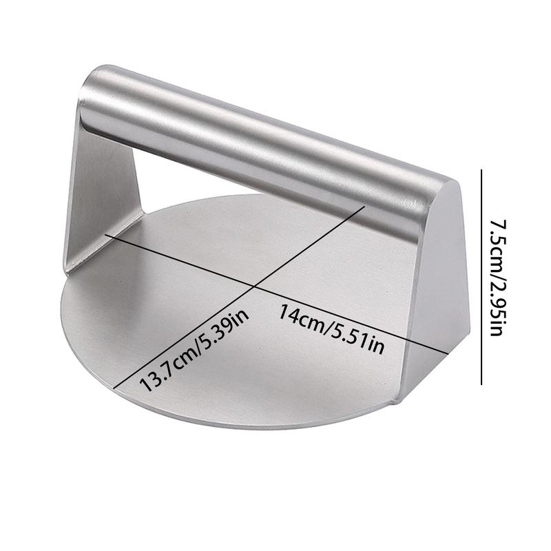 Smash Burger Presse Edelstahl Fleischpresse mit Griff Lebensmittelqualität Edelstahlpresse Hamburgerwerkzeug zur Herstellung von Speck