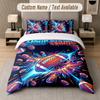 Soccer Theme Custom Text Or Name 3Pcs Bedding Set 1 Flat Sheet & 2 Pillowcases Personalized Home Bedding