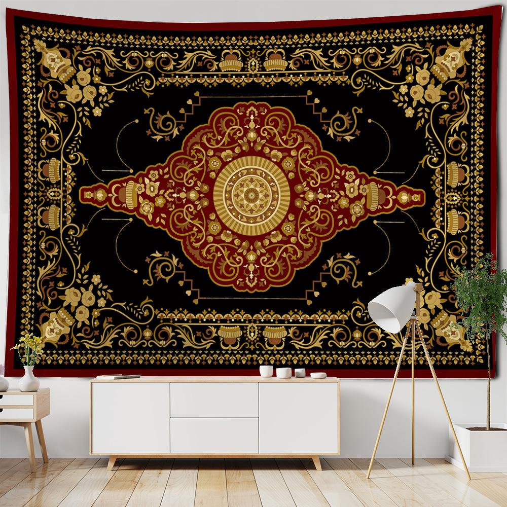 European Retro Mandala Wall Tapestry Bohemian Paisley Print Wall Hanging for Bedroom Living Room Dorm Decor