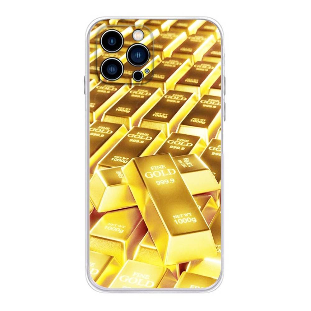 Money Gold Art Phone Case for iPhone 16,15,14,13,12,11 Pro,Max,17,Air,E,Mini Anti-Fingerprint Anti-Shock Rear Cover