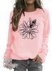 Sunflower Print Round Neck Women's Hoodie