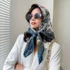Spring New 91 Square Scarves Women's Elegant Korean Version of Twill Silk, Foreign Style Totem Printing Silk Scarf Decorative Scarf